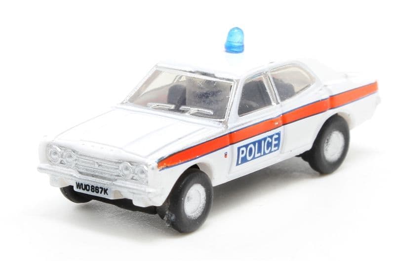 BNIB N GAUGE OXFORD 1:148 NCOR3004 Ford Cortina Mk3 Devon & Cornwall Police Car 